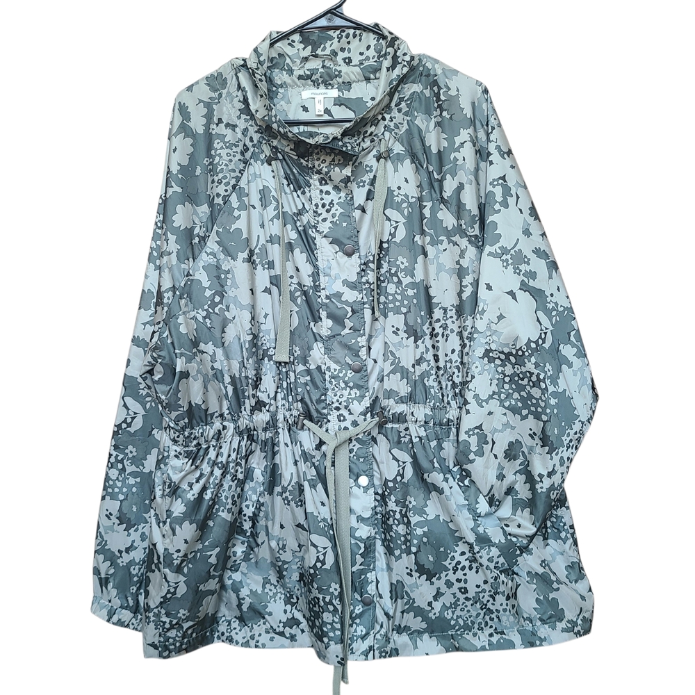Maurice's Plus 2X Floral Camo Utility Lightweight Jacket Windbreaker Cinch Waist